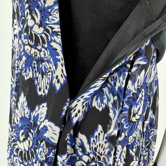 Inc‎ Babydoll Y2K Dress Womens Size 6P Silk Empire Waist Floral Blue Soft Girl - Picture 4 of 8